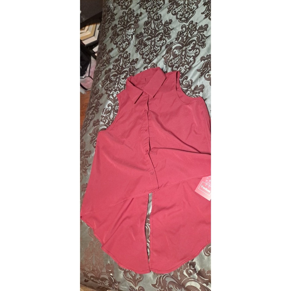 Verdusa Red Polyester Tank Top XL High‎ Low
